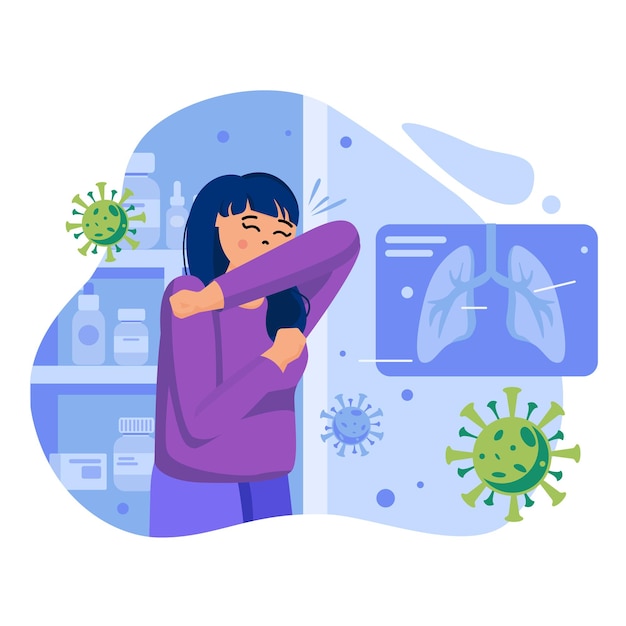 Coronavirus concept illustration with characters in flat design