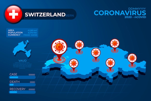 Coronavirus country map infographic