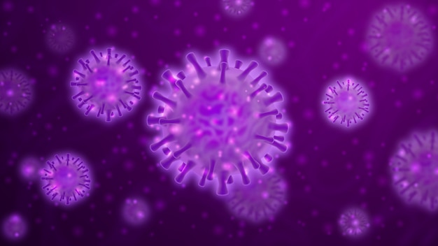 Vector coronavirus covid-2019 on purple background.