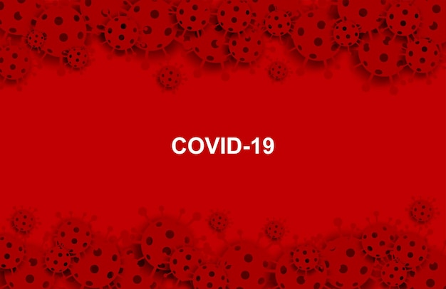 Coronavirus, covit-19 virus. Medical healthcare concept.  Coronavirus on red background. paper art style. vector.