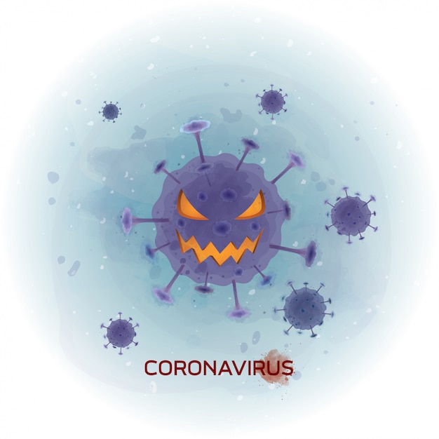 Coronavirus disease COVID-19 infection medical with typography and copy space.