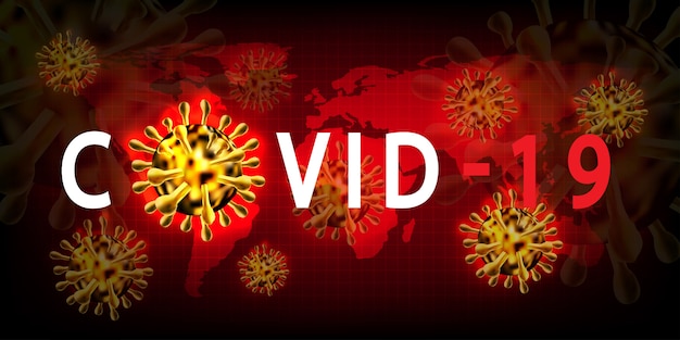 Coronavirus disease COVID-19 infection medical . world pathogen respiratory influenza covid virus cells. New official name for Coronavirus disease named COVID-19 using as background and wallpaper.