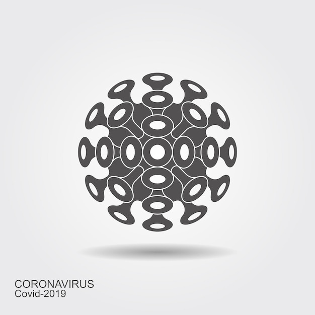 Coronavirus flat icon Vector stylized icon with shadow