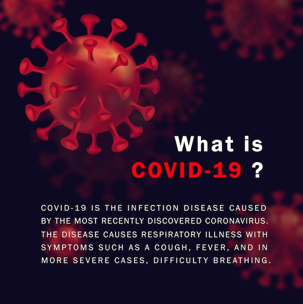 Coronavirus info background design with text