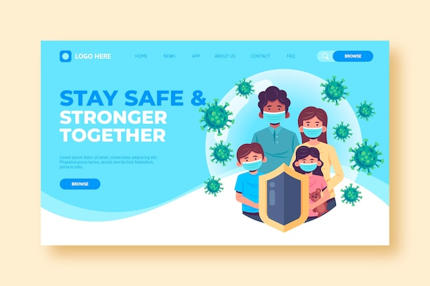 Coronavirus landing page template