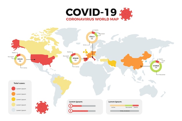 Coronavirus map illustration concept