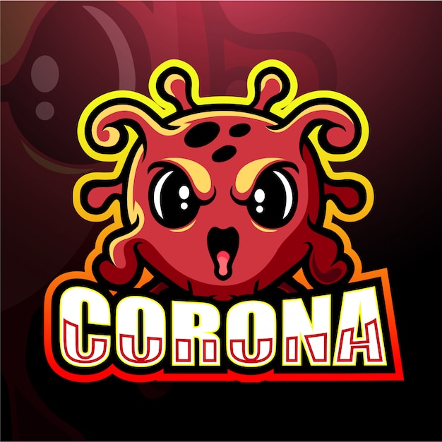 Coronavirus mascot esport illustration