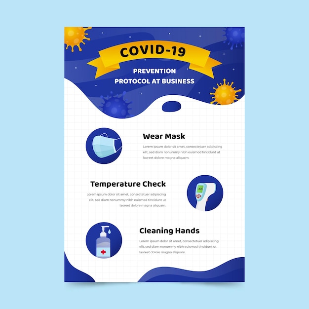 Coronavirus protocol for businesses poster template