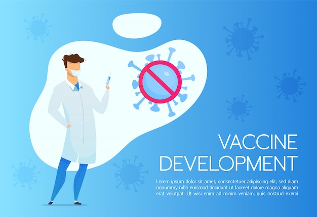 Coronavirus vaccine development flat template