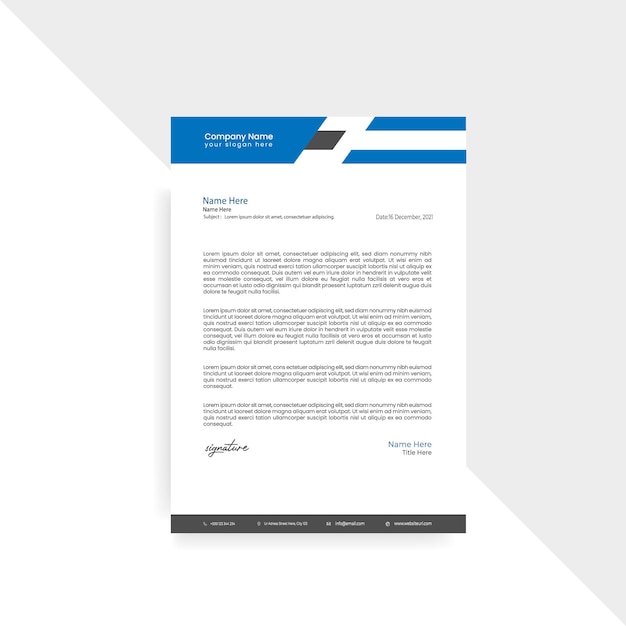 corporate abstract Clean Letterhead template design Easy Editable