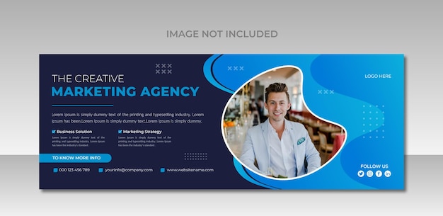 Corporate abstract digital marketing agency social media cover design template