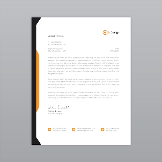 Corporate abstract letterhead