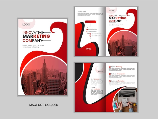 Corporate bifold brochure design template