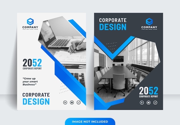 corporate book cover design in a4 set template