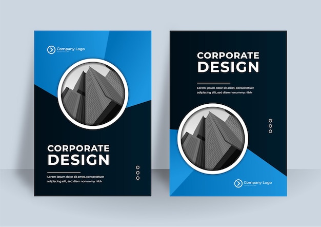 Corporate Book Cover Design Template in A4.