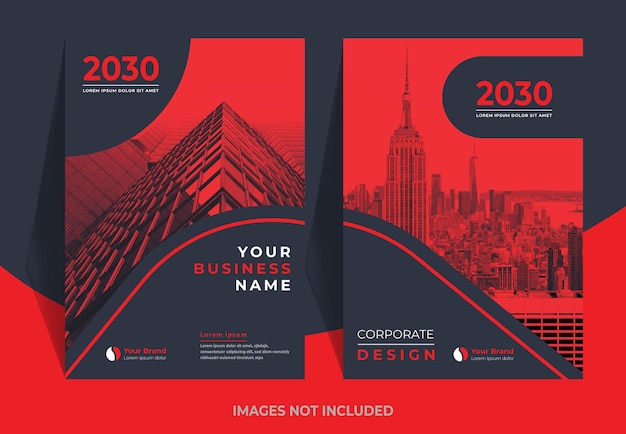 Corporate  book cover design template or annual report set