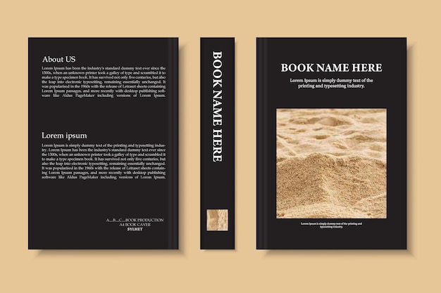 A corporate book cover design template in color black