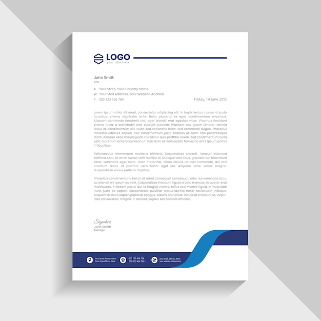 Corporate brand identity letterhead template