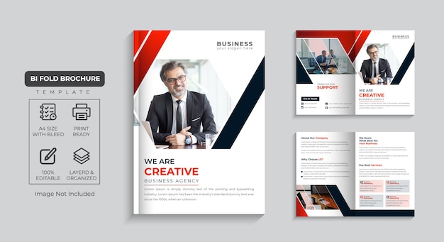 Corporate brochure 4 page company profile and multi pages business brochure design premium vector