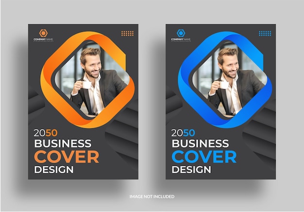 Corporate brochure cover design wit 3d shape