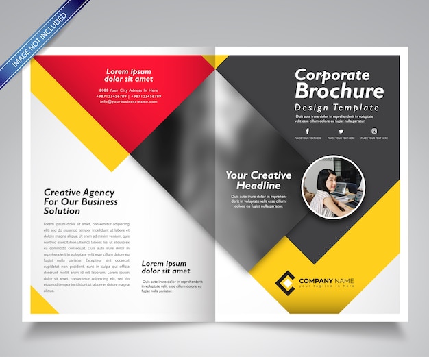 Corporate Brochure template design-book cover mockup