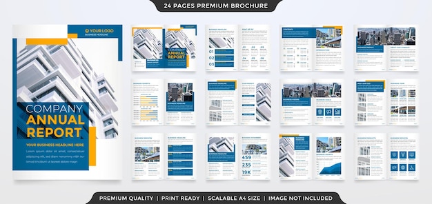 corporate brochure template with minimalist style use for annual report and proposal