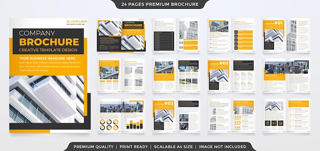 corporate brochure template with minimalist style