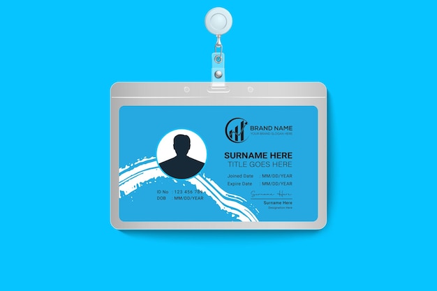 Vector corporate bursh id card template design