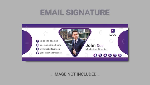 Corporate business agency email signature template design, Email signature vector design with mockup