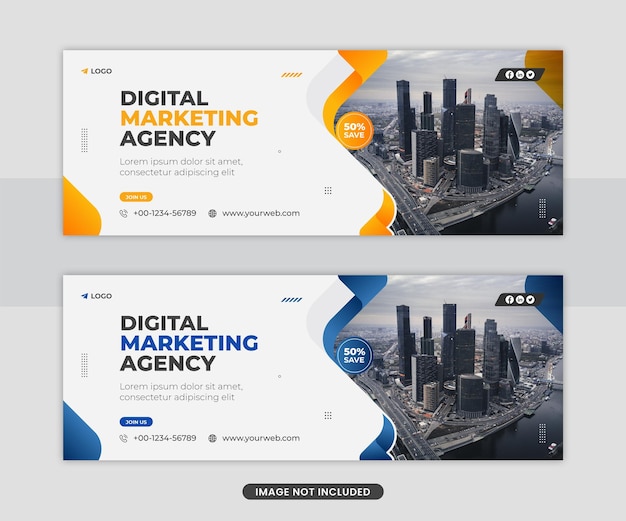 Corporate business agency social media web banner facebook cover flyer template design