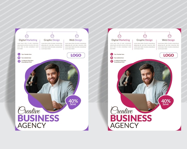 Corporate business annual flyer design Leaflet presentational flyer design