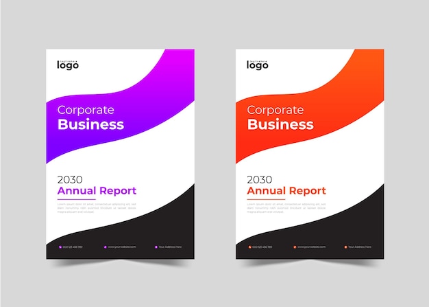 Corporate business annual report brochure design and book cover design template