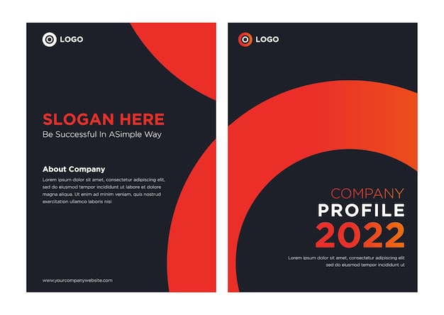 Corporate business annual report cover gradient red