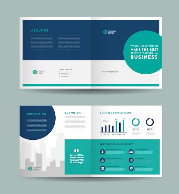 Corporate Business Bi-Fold Brochure Design | Booklet Design | Marketing and Financial Document 