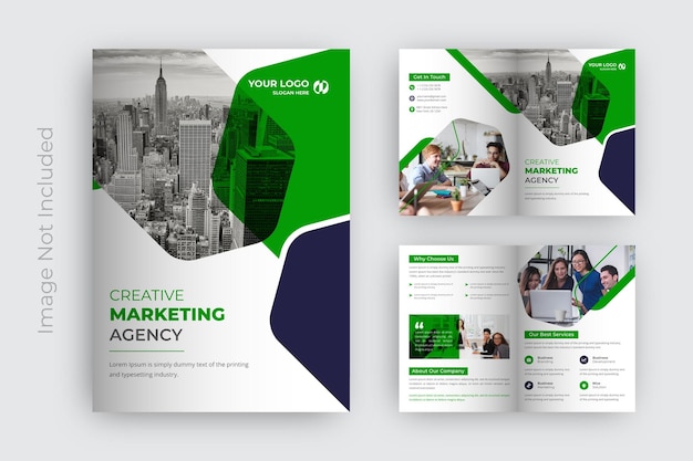 Corporate business bi fold brochure template