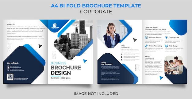 Corporate business bifold brochure design template