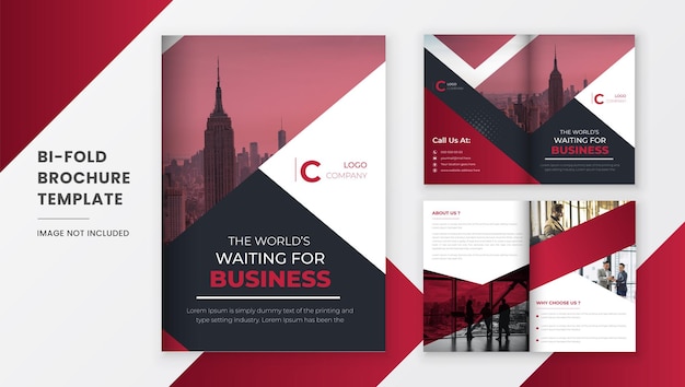 Corporate business bifold brochure template design