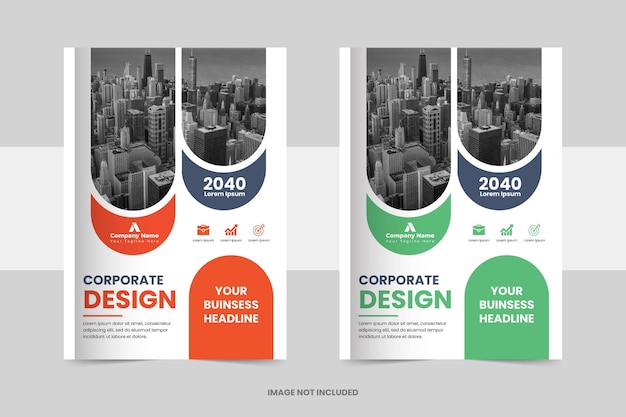 Corporate business book cover design template or Annual report brochure layout design