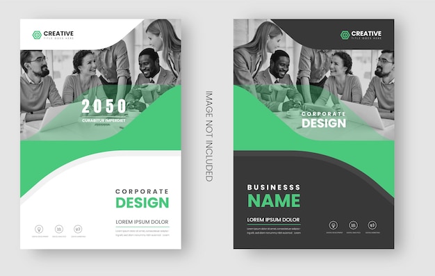 corporate business book cover and magazine or poster or flyer or brochure design template in a4