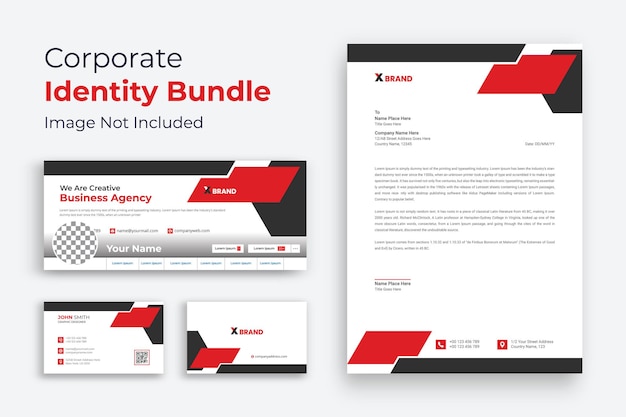 Corporate business brand identity design vector stationery