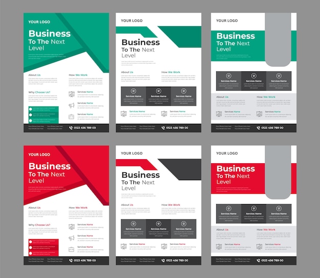 Corporate business bundle flyer design, marketing business flyer, modern template for creative prof