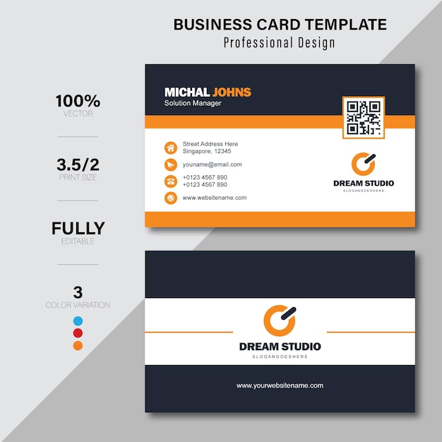 Corporate business card design template