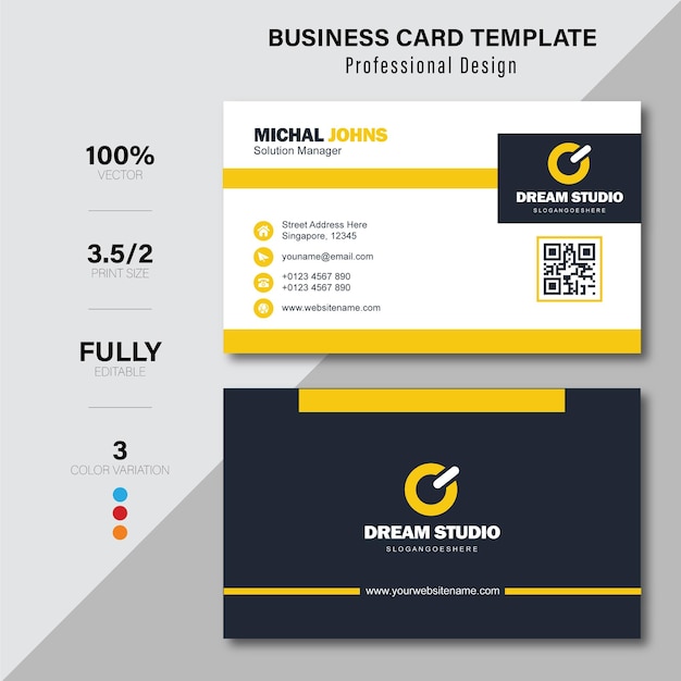 Corporate business card design template