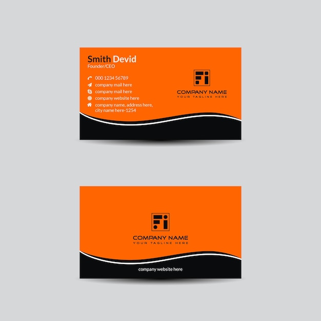 Corporate business card design with modern