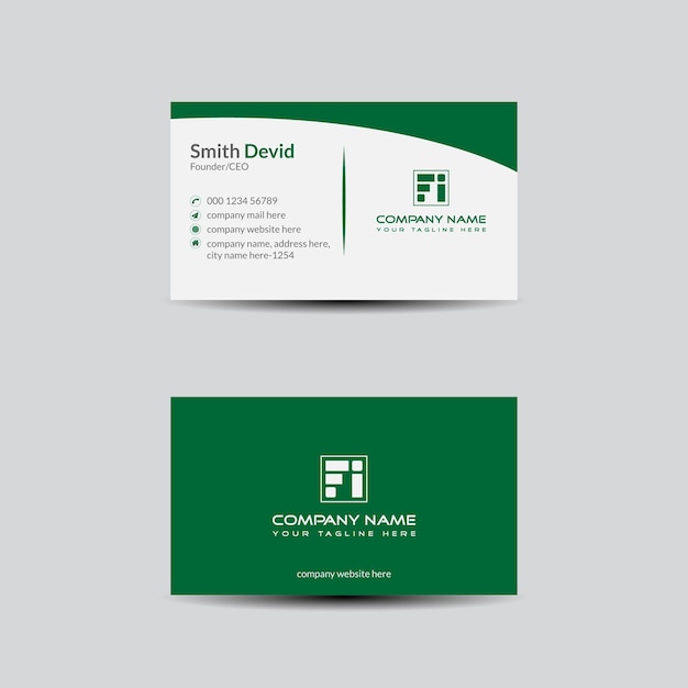 Corporate business card design with modern