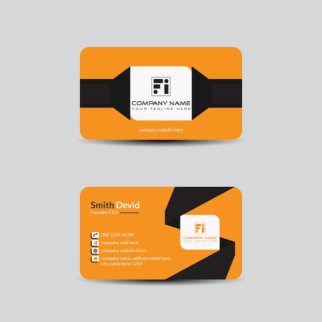 Corporate business card design with modern