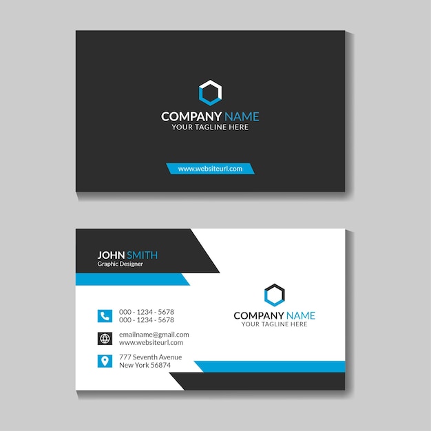 Corporate business card template Free Vector