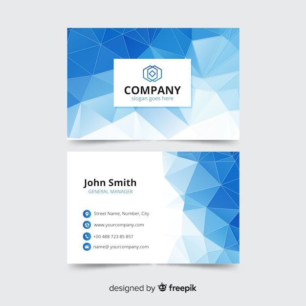 Corporate business card template, front and back design