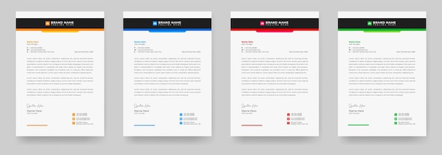 Corporate business colourful letterhead design template