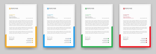 Corporate business colourful letterheads design template